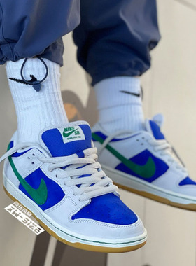 向往体育Nike/耐克Dunk SB男女蓝绿绒面革复古休闲板鞋HF3704-001