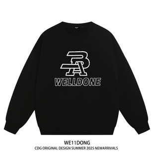男女宽松重磅加绒圆领卫衣 高级感秋冬季 WE11DONE CDG小众潮牌美式