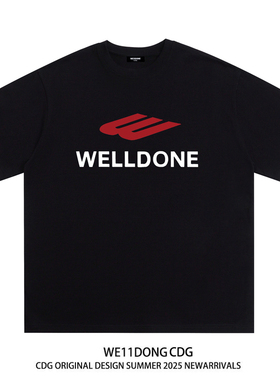 WE11DONE CDG小众潮牌美式夏季宽松WELLDONE男女情侣半袖短袖T恤