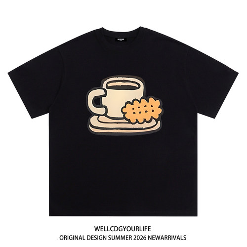 WE11DONECDG茶杯印花短袖t恤