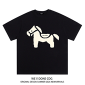 t恤 潮牌WELLDONE小马印花男女重磅宽松纯棉短袖 WE11DONE CDG美式