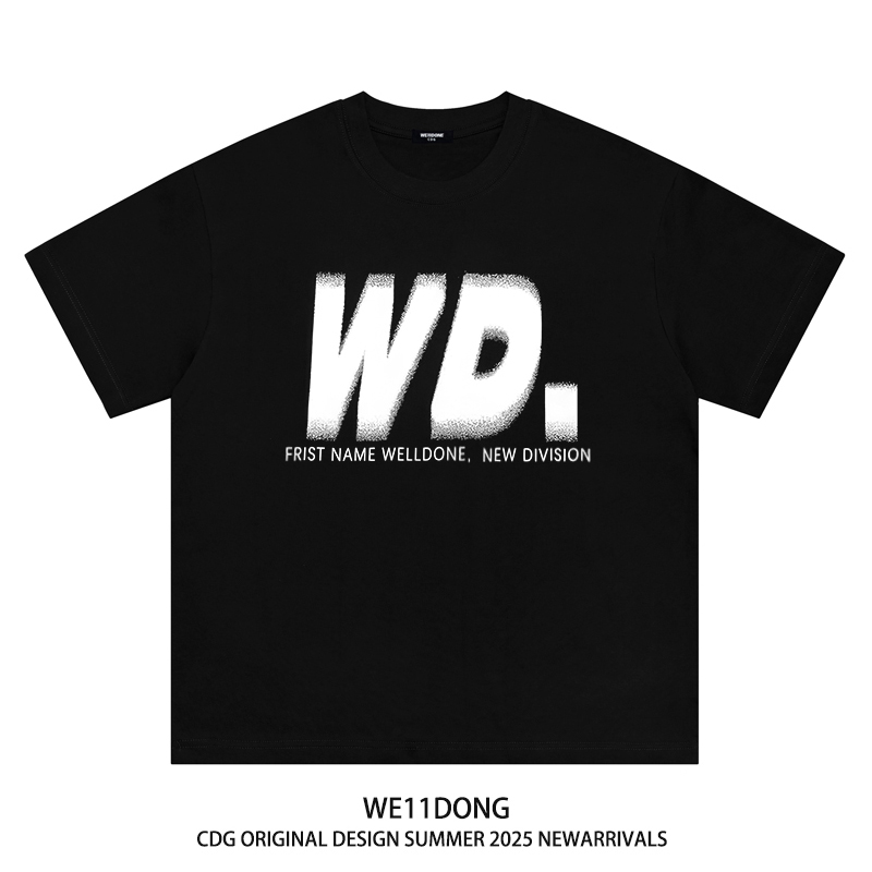 WE11DONE男女宽松纯棉短袖T恤