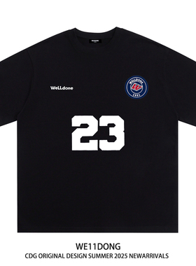 WE11DONE CDG小众潮牌WELLDONE字母印花男女情侣宽松纯棉短袖T恤