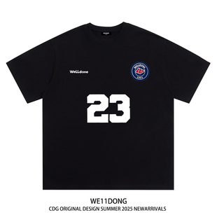 WE11DONE CDG小众潮牌WELLDONE字母印花男女情侣宽松纯棉短袖T恤