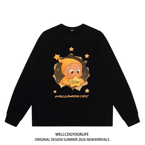 WE11DONECDG卡通星星人长袖t恤