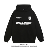 WE11DONE CDG小众潮牌WELLDONE美式 高街男女重磅宽松加绒连帽卫衣