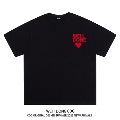 WE11DONECDG爱心印花短袖T恤