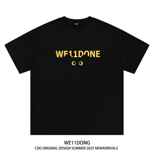 WE11DONE小猫字母男女短袖t恤ins