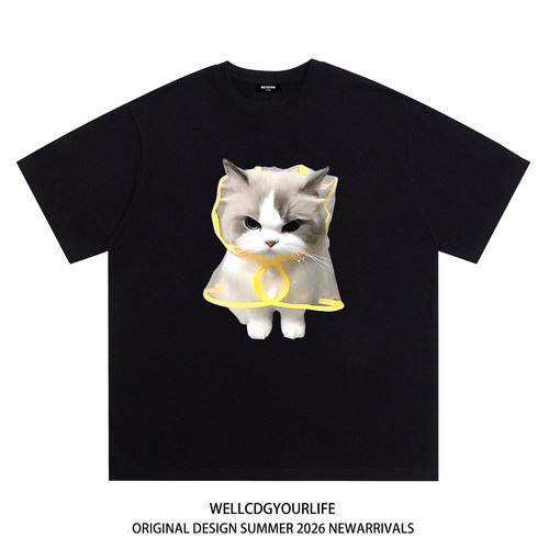 WE11DONECDG布偶猫印花短袖t恤