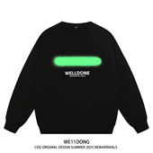 WE11DONE CDG美式 潮牌高街WELLDONE男女情侣重磅宽松加绒圆领卫衣