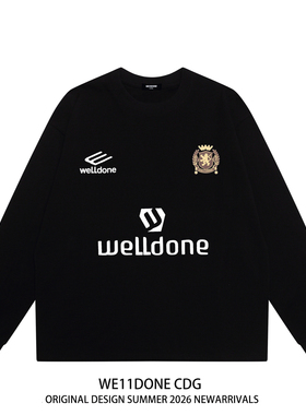 WE11DONE CDG小众潮牌美式高街WELLDONE重磅宽松纯棉长袖T恤男女