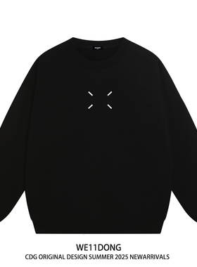 WE11DONE CDG小众潮牌WELLDONE美式高街男女重磅宽松加绒圆领卫衣