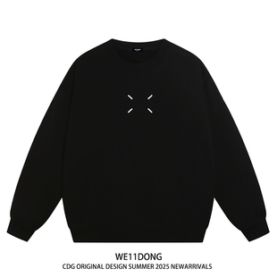 WE11DONE 高街男女重磅宽松加绒圆领卫衣 CDG小众潮牌WELLDONE美式