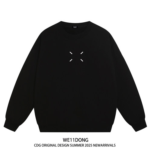 WE11DONE重磅宽松加绒圆领卫衣