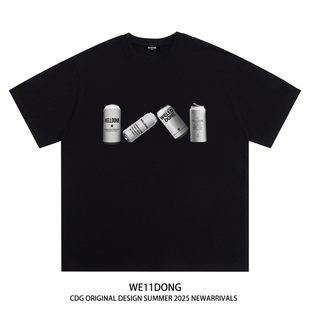 T恤男女 休闲宽松重磅纯棉短袖 WE11DONE CDG小众潮牌瓶子印花半袖