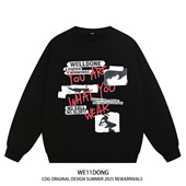 WE11DONE CDG小众潮牌WELLDONE美式 高街男女重磅宽松加绒圆领卫衣