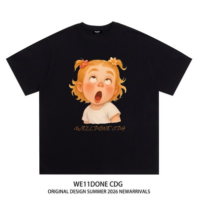 WE11DONECDG卡通女孩短袖t恤