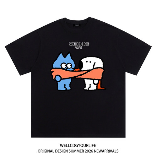 WE11DONECDG卡通印花短袖t恤