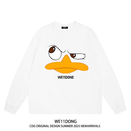 WE11DONE纯棉宽松长袖t恤男女