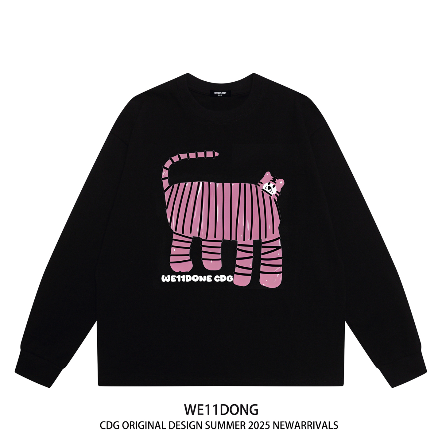 WE11DONE趣味卡通印花长袖t恤