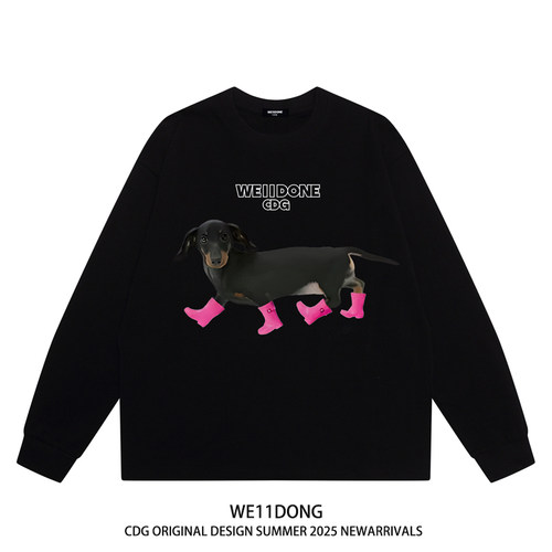 WE11DONE赵露思同款纯棉长袖t恤