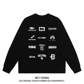 长袖 WE11DONE CDG潮牌高街宽松WELLDONE重磅纯棉打底衫 T恤男女秋