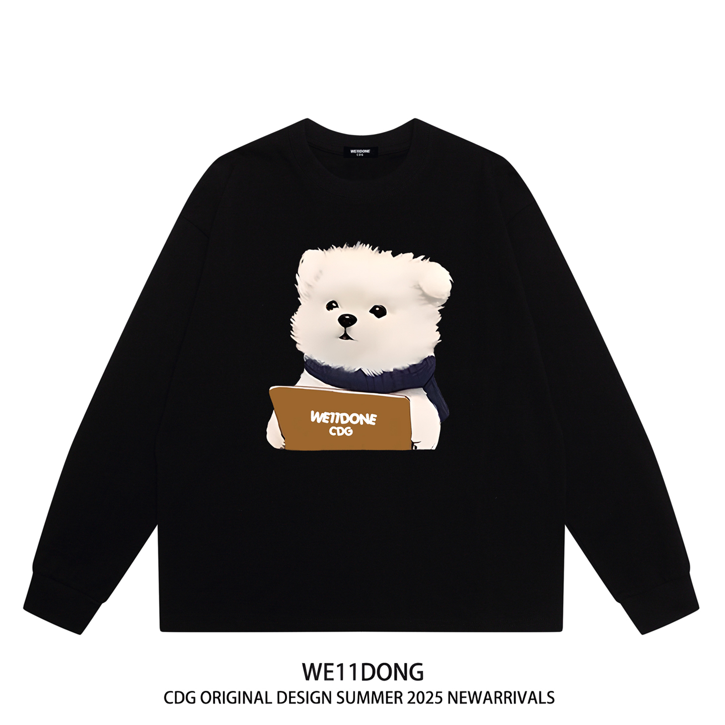 WE11DONE重磅纯棉宽松长袖t恤