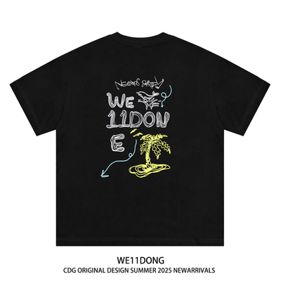WE11DONE椰树印花短袖T恤男女