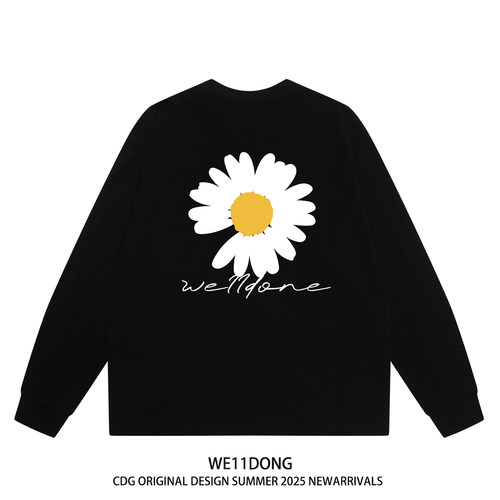 WE11DONE小雏菊印花纯棉长袖t恤