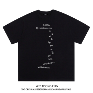 WE11DONE T恤 CDG小众潮牌welldone字母印花男女宽松百搭纯棉短袖