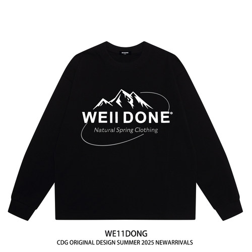 WE11DONE重磅纯棉宽松长袖t恤