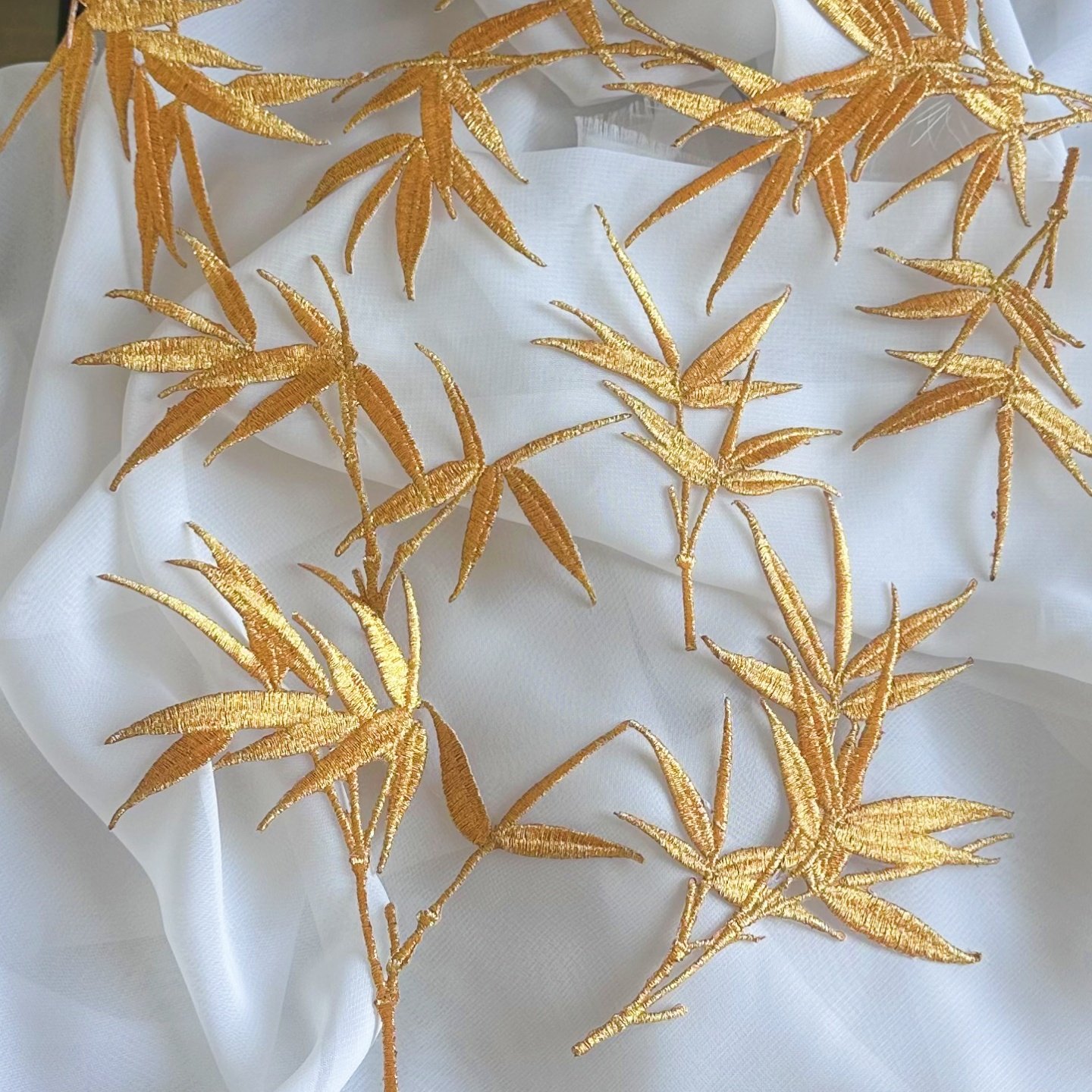 中国风金色竹子叶片刺绣布贴补丁汉服衣裙旗袍装饰手工辅料背胶,居家布艺,布贴,淘宝优惠券,粉丝福利购,淘宝优惠卷