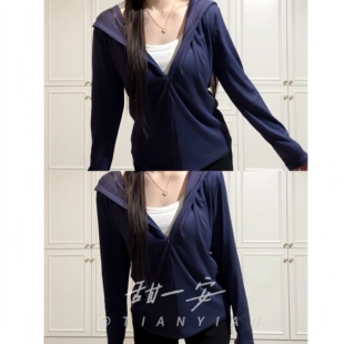 长袖 甜一安 连帽套头卫衣女显瘦休闲开衫 春夏款 外套 lu系女孩