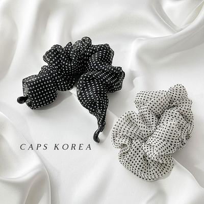CAPS KOREA｜发量少小号波点香蕉夹竖夹气质马尾发夹女高级感头饰