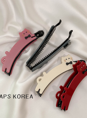 CAPS KOREA ｜韩国进口高档醋酸猫咪竖式防滑超紧马尾发夹香蕉夹