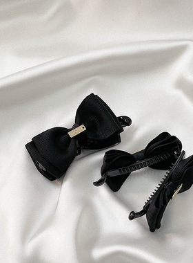 CAPS KOREA｜发量少显多黑色蝴蝶结气质高级感香蕉夹竖式马尾发夹
