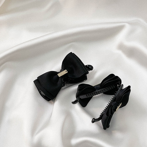 CAPS KOREA｜发量少显多黑色蝴蝶结气质高级感香蕉夹竖式马尾发夹