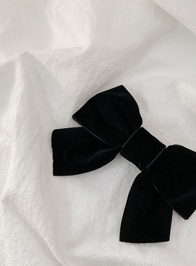 【20元任选2件 送1件】品牌撤柜清仓~丝绒蝴蝶结黑色鸭嘴夹韩式女