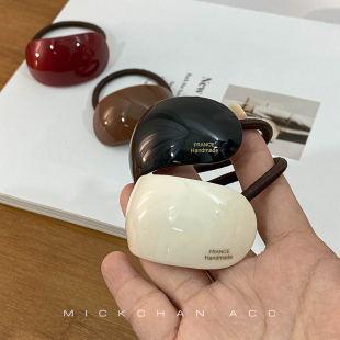 卷发高级通勤纯色醋酸低马尾发圈优雅气质扎头发绳发扣简约发饰女