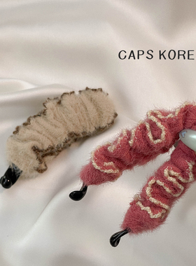 CAPS KOREA ｜发量少适用紧实针织马海毛线香蕉发夹防滑小号竖夹