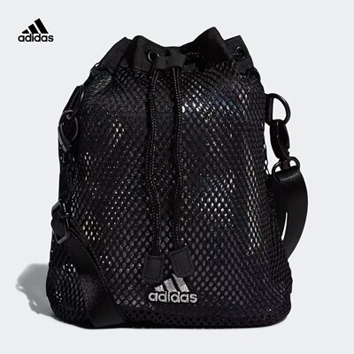 Adidas阿迪达斯训练运动休闲包迷你小包网眼男女款通用黑色GK5745