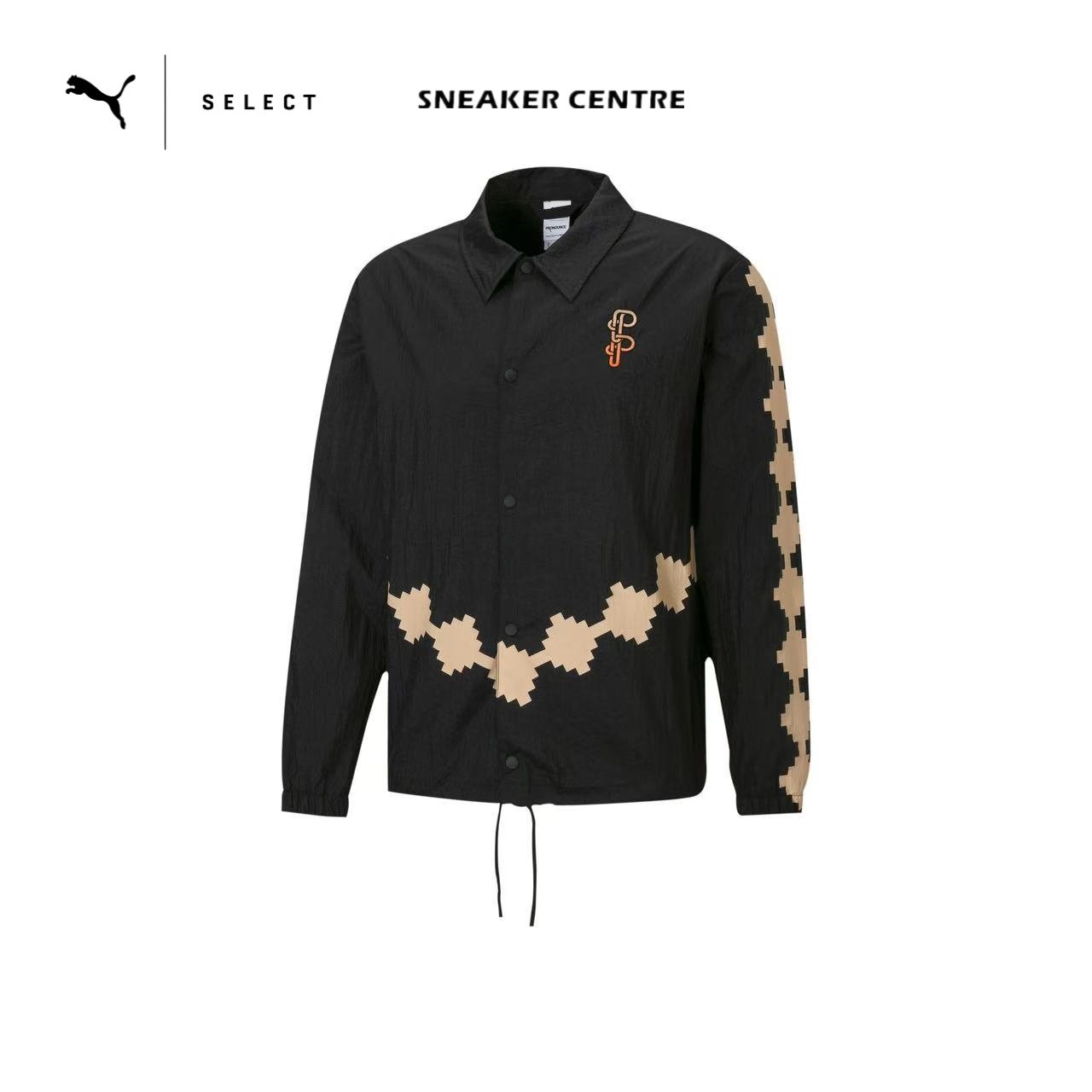 PUMA X PRONOUNCE彪马联名款黑标限翻领褶皱几何印花外套黑532152