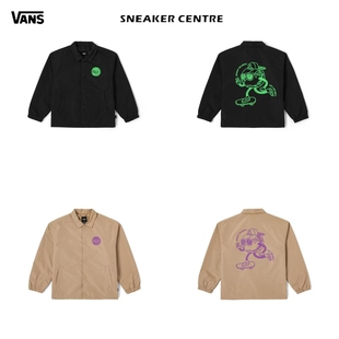 正品Vans范斯4-8岁儿童中大童印花单排扣宽松夹克滑板外套 黑色