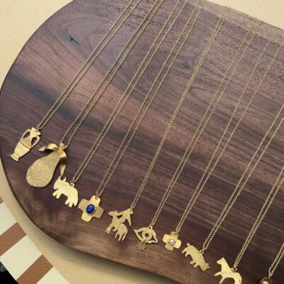 西班牙花朵动物吊坠锁骨链手工