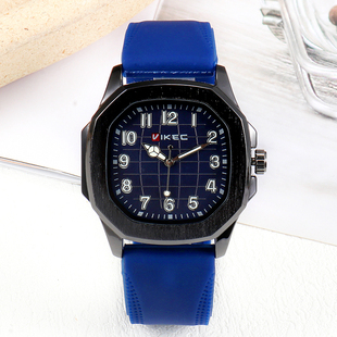 方形大表盘夜光学生手表男硅胶带简约时尚初中高中小众个性考试表