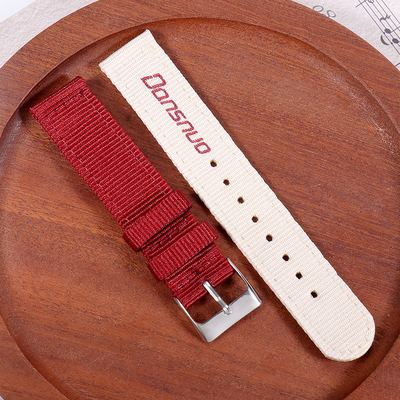 手表表带14mm平直接口18mm接口帆布尼龙表带可调节针扣学生手表带