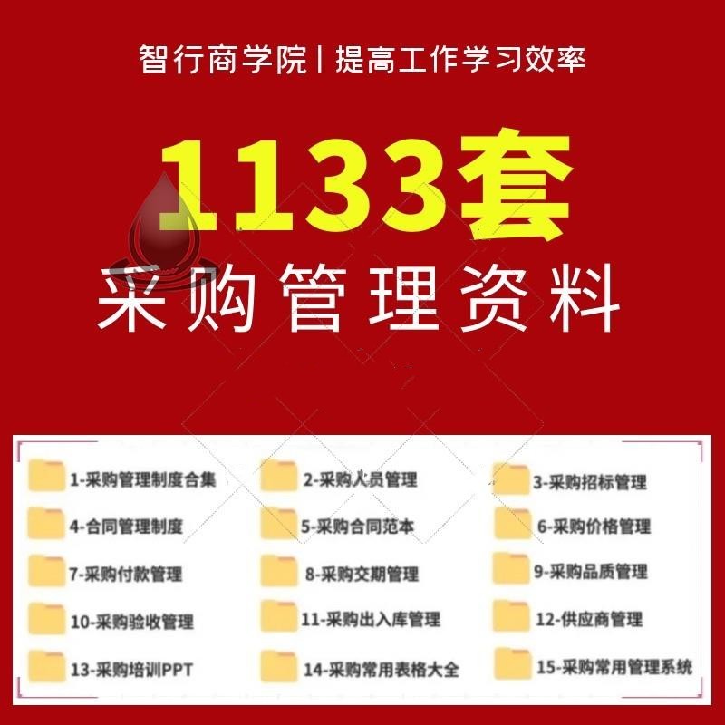 全套采购部资料管理制度流程合同订单询价职责绩效表格培训课模板