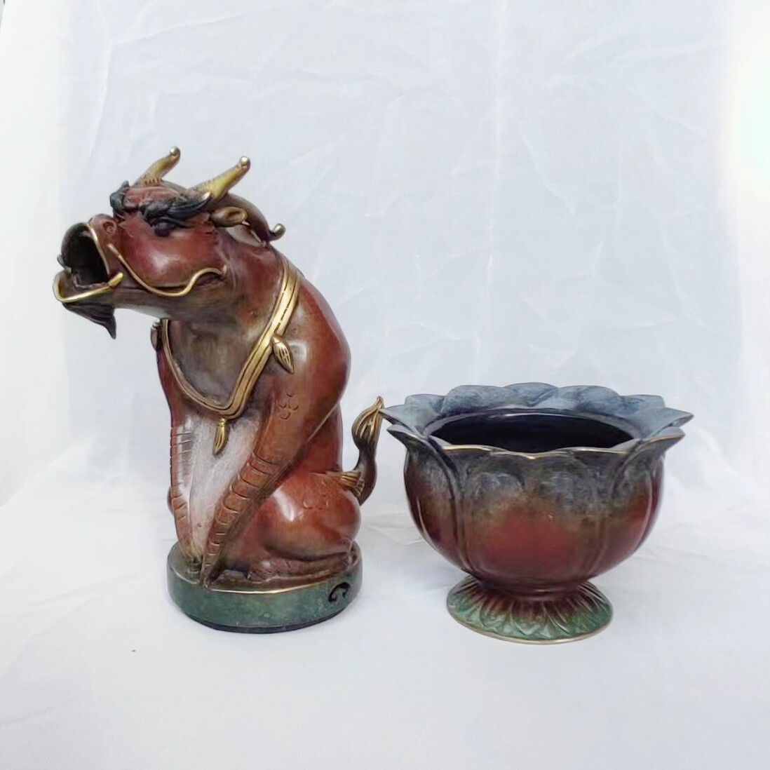 古铜都彩铜新品麒麟熏香炉