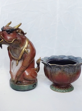 古铜都彩铜新品麒麟熏香炉
