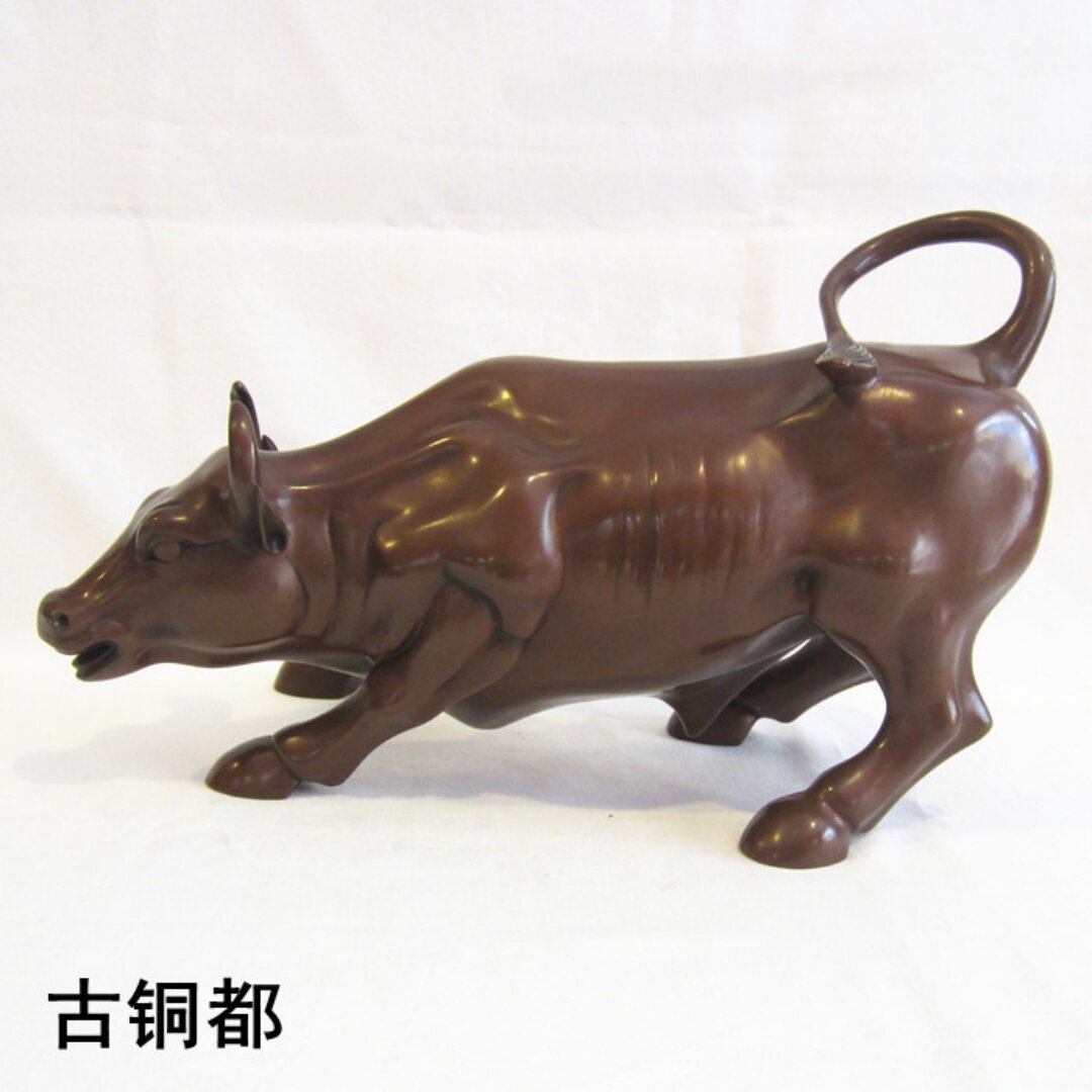 古铜都特色礼品紫铜华尔街牛